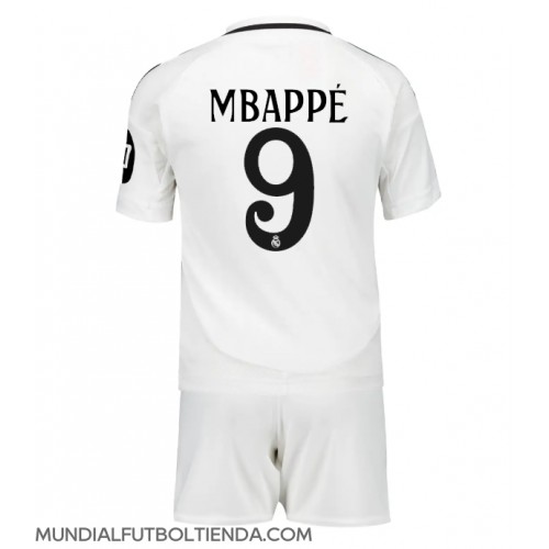 Camiseta Real Madrid Kylian Mbappe #9 Primera Equipación Replica 2024-25 para niños mangas cortas (+ Pantalones cortos)